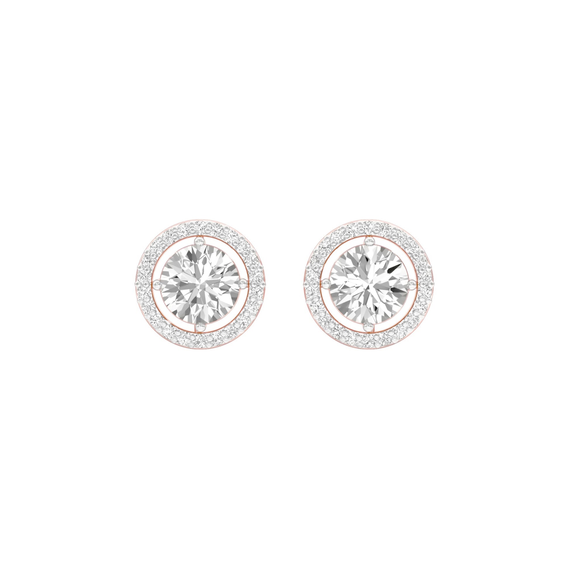 Pixie Points Halo Diamond Stud Earrings 18 KT / Rose Gold