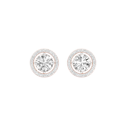 Pixie Points Halo Diamond Stud Earrings 18 KT / Rose Gold