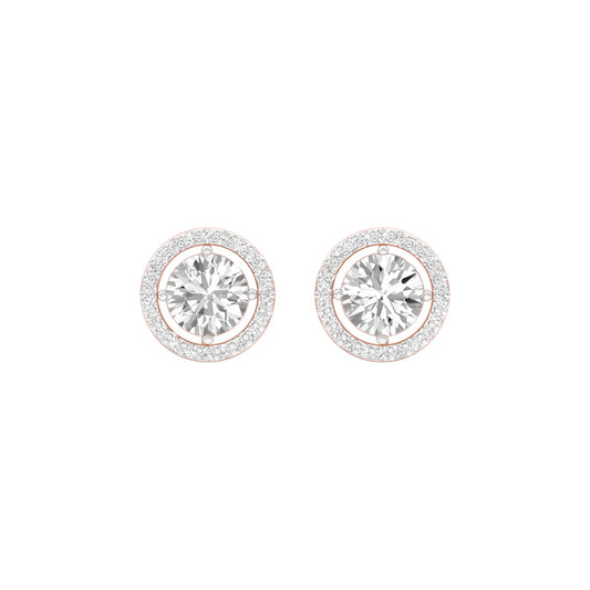 Pixie Points Halo Diamond Stud Earrings 18 KT / Rose Gold