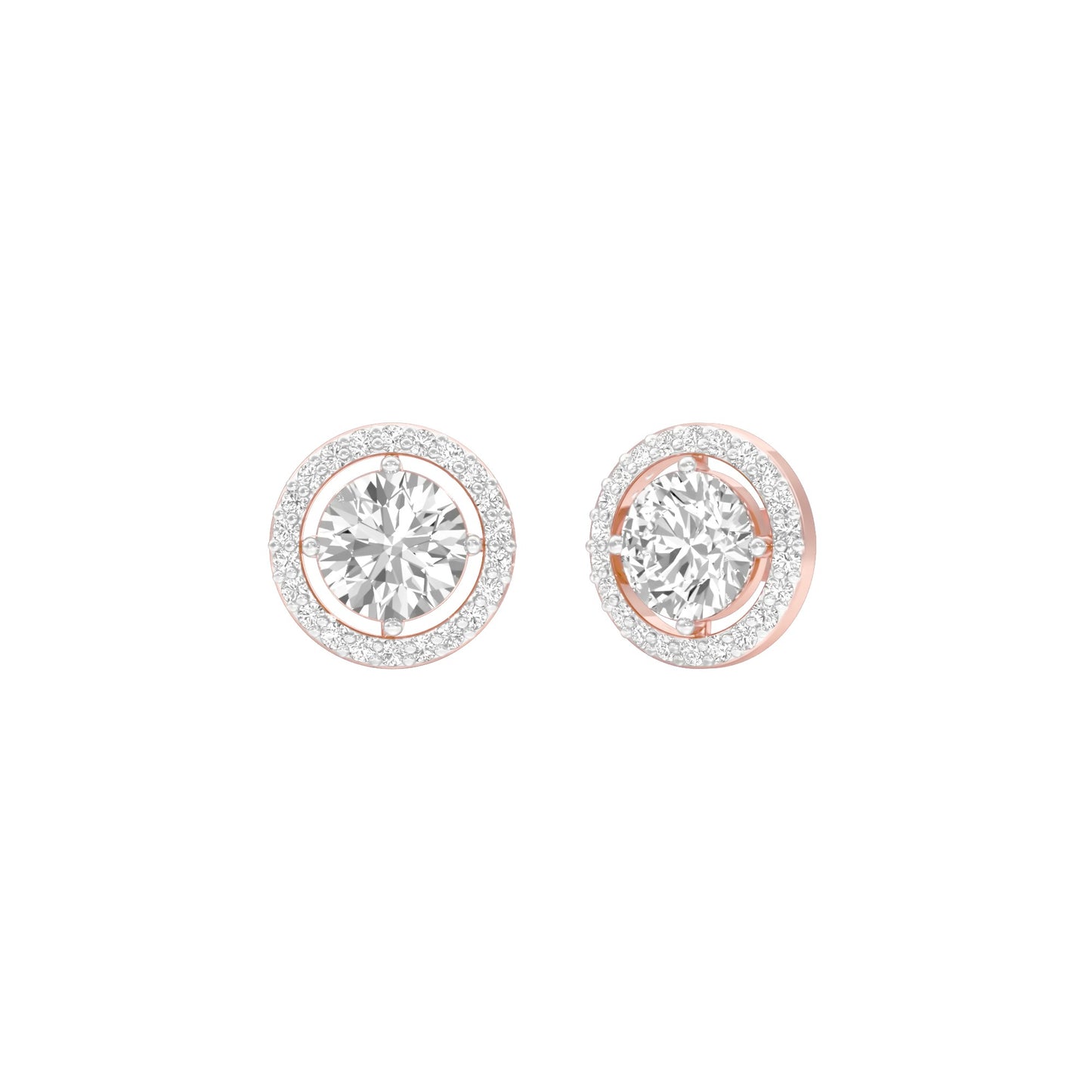 Pixie Points Halo Diamond Stud Earrings 18 KT / Rose Gold