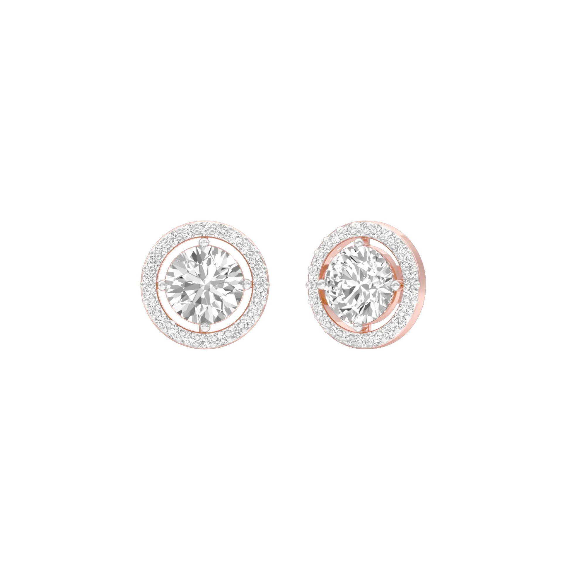 Pixie Points Halo Diamond Stud Earrings 18 KT / Rose Gold