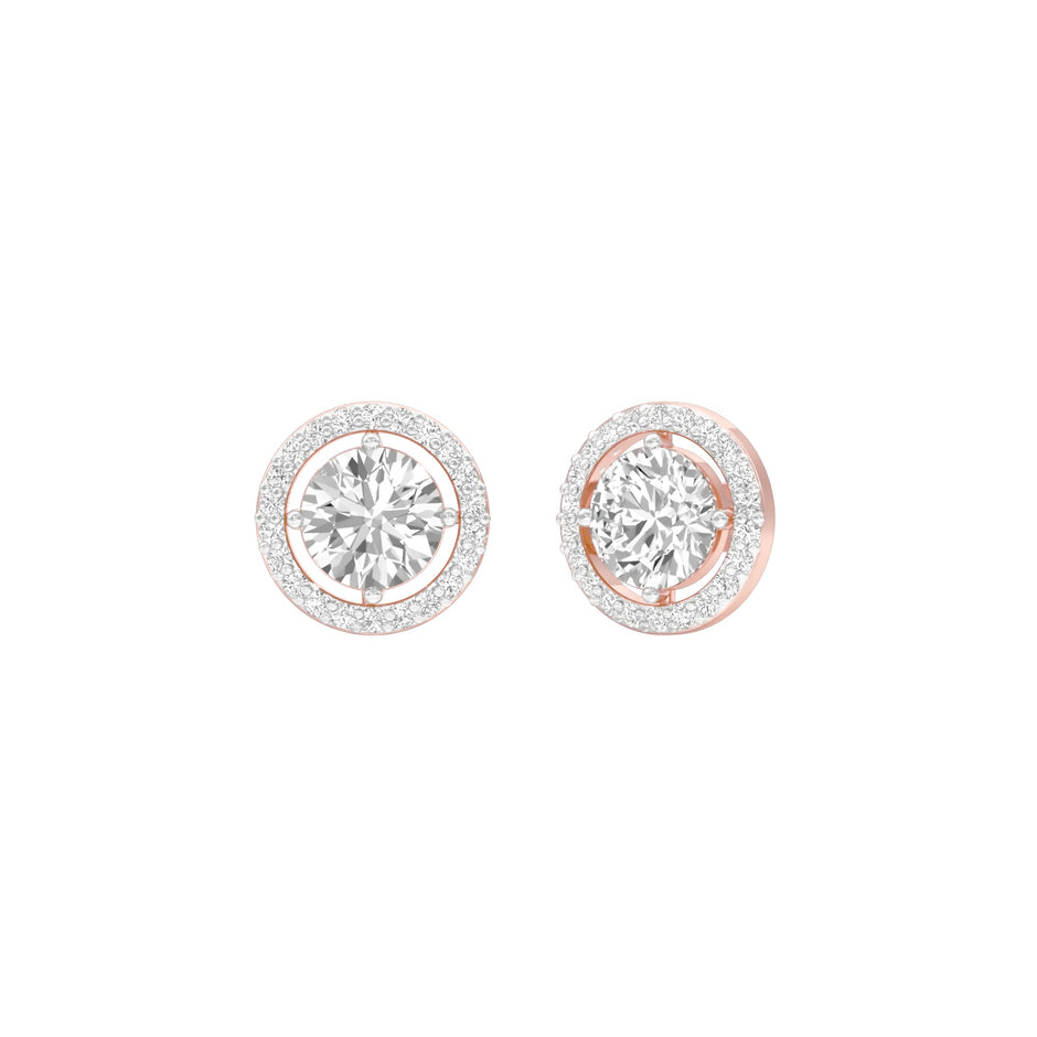 Pixie Points Halo Diamond Stud Earrings 18 KT / Rose Gold