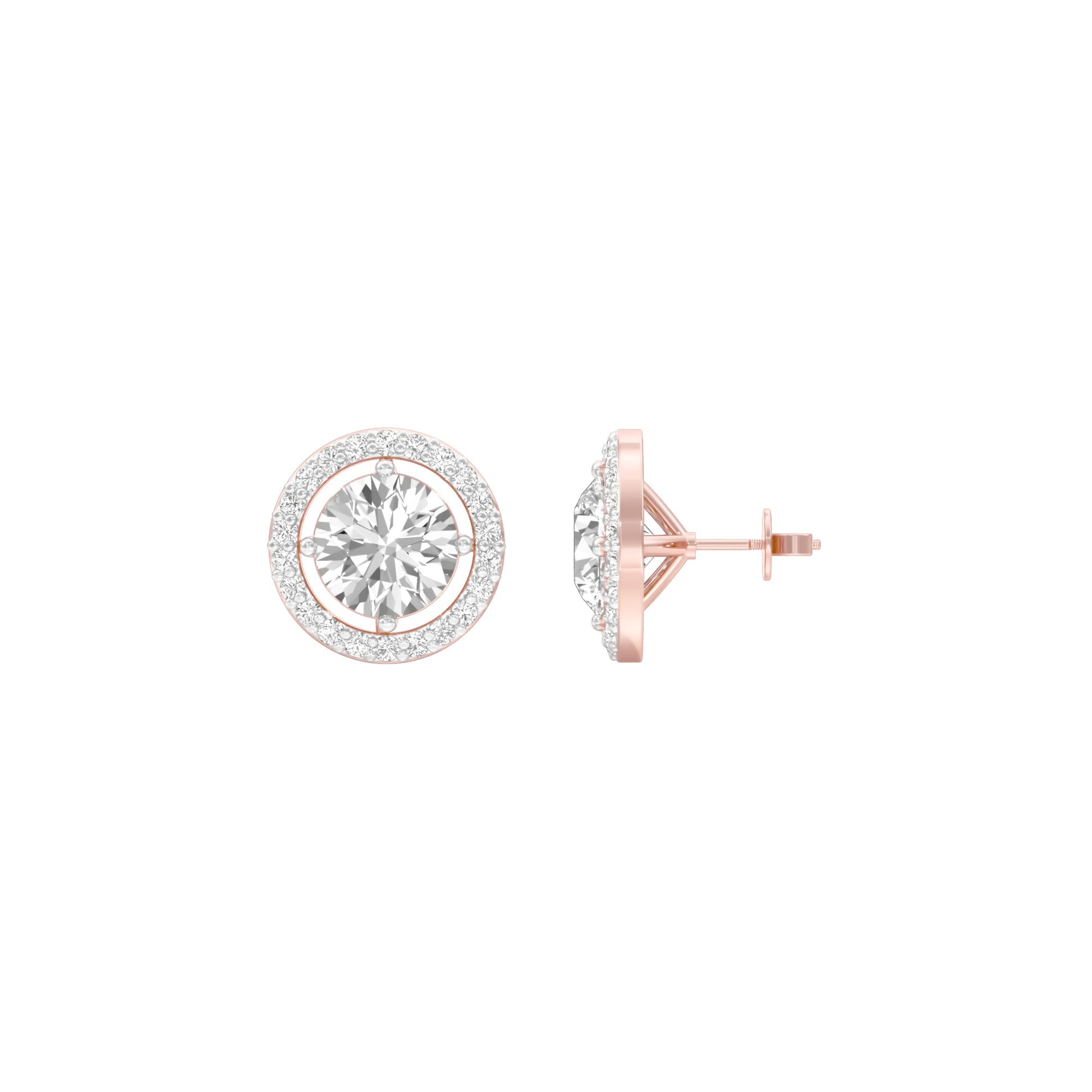 Pixie Points Halo Diamond Stud Earrings 18 KT / Rose Gold