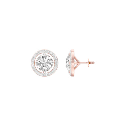 Pixie Points Halo Diamond Stud Earrings 18 KT / Rose Gold