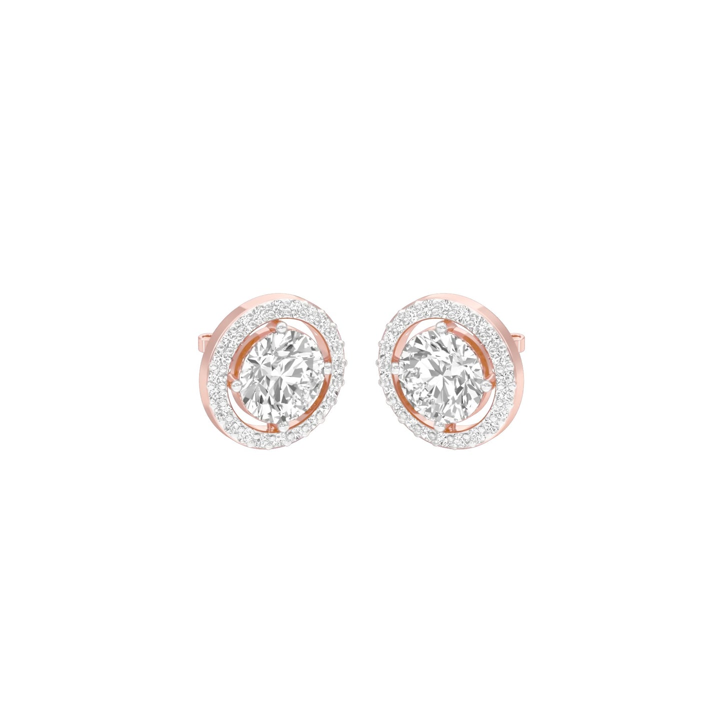 Pixie Points Halo Diamond Stud Earrings 18 KT / Rose Gold