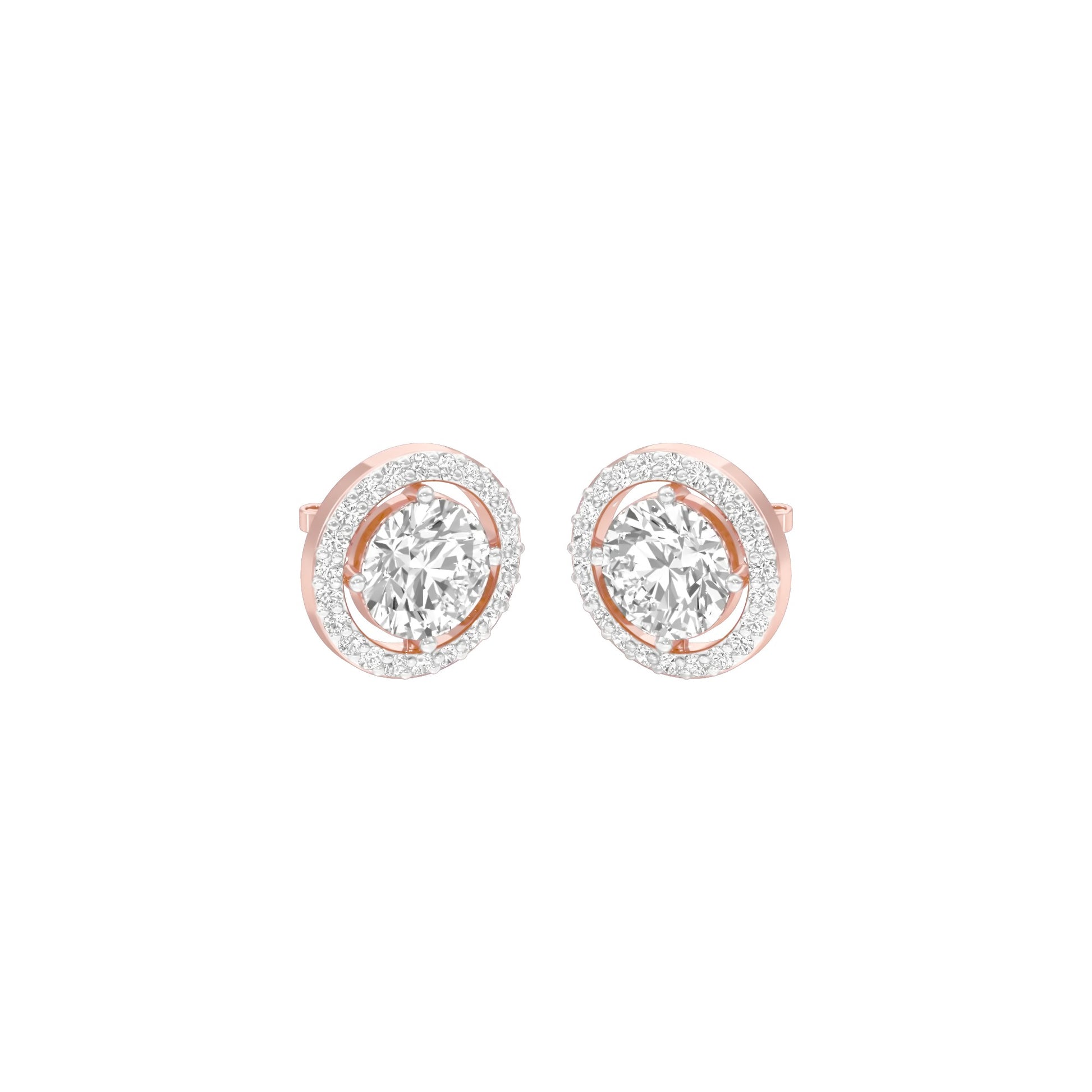 Pixie Points Halo Diamond Stud Earrings 18 KT / Rose Gold