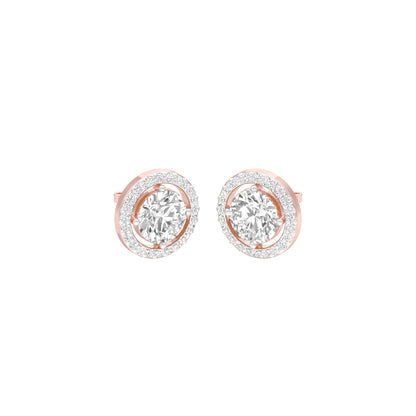 Pixie Points Halo Diamond Stud Earrings 18 KT / Rose Gold