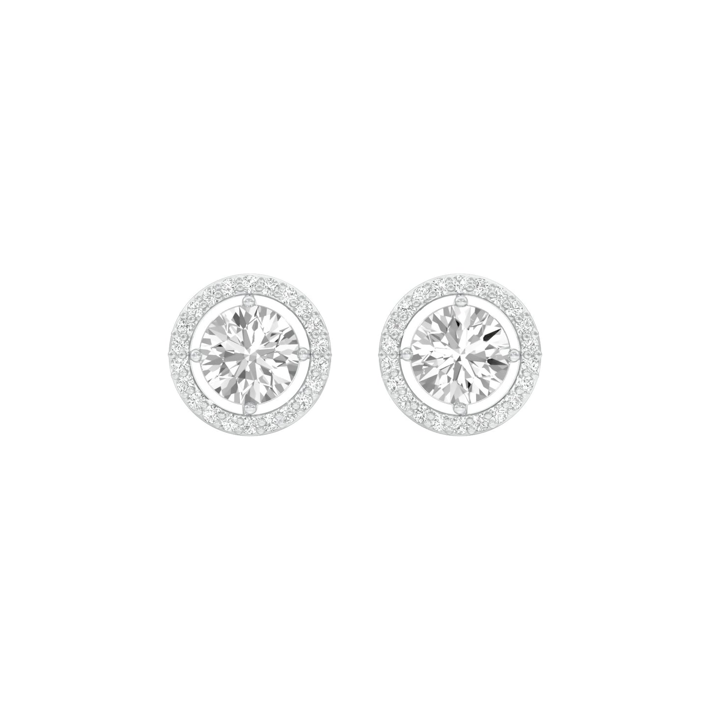 Pixie Points Halo Diamond Stud Earrings 18 KT / White Gold