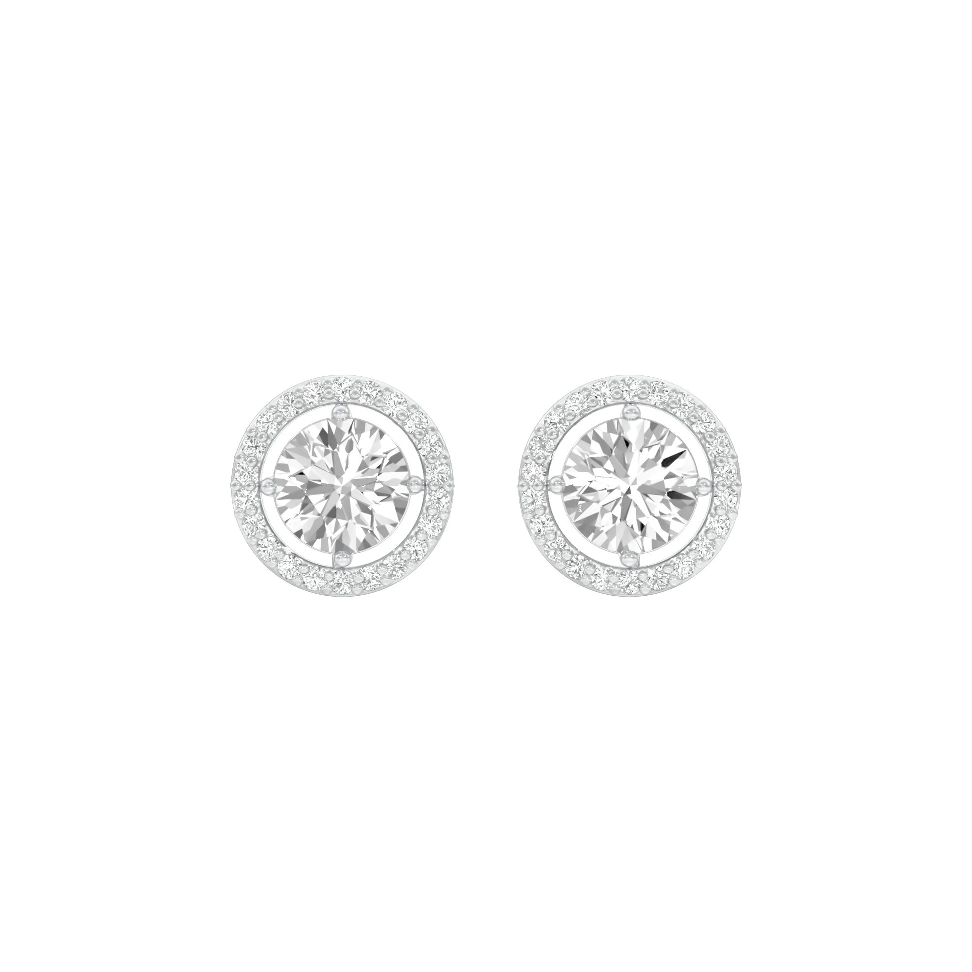 Pixie Points Halo Diamond Stud Earrings 18 KT / White Gold