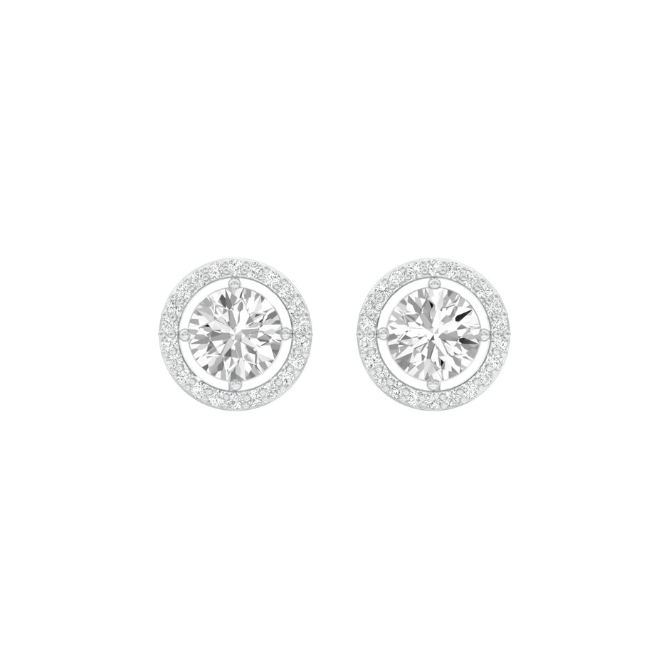 Pixie Points Halo Diamond Stud Earrings 18 KT / White Gold