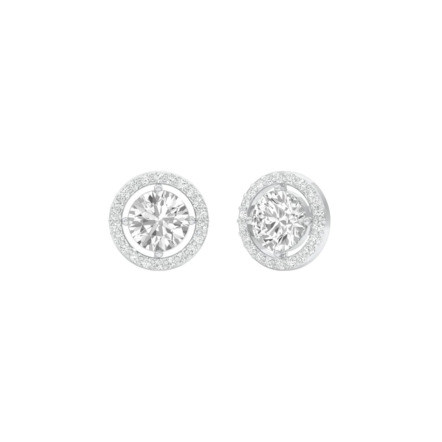 Pixie Points Halo Diamond Stud Earrings 18 KT / White Gold