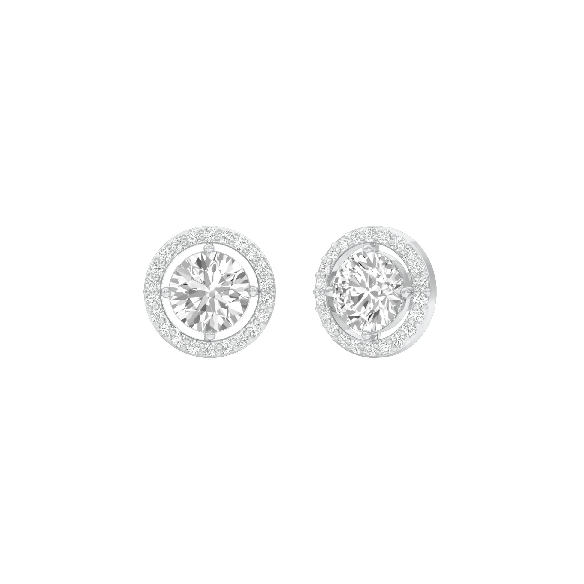 Pixie Points Halo Diamond Stud Earrings 18 KT / White Gold