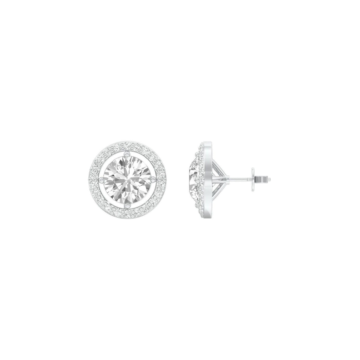 Pixie Points Halo Diamond Stud Earrings 18 KT / White Gold