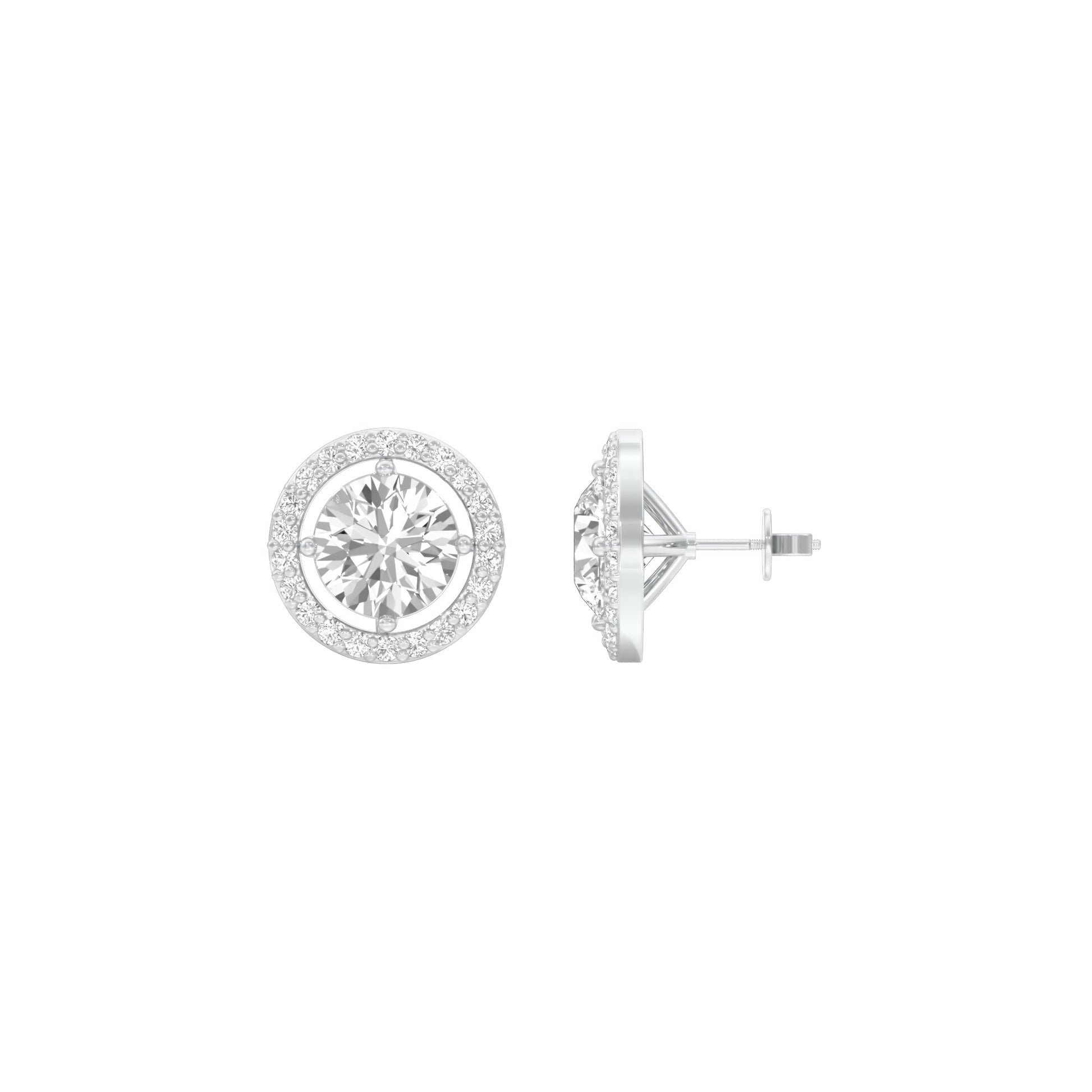 Pixie Points Halo Diamond Stud Earrings 18 KT / White Gold