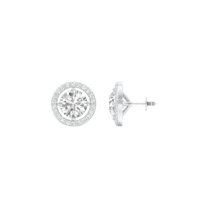 Pixie Points Halo Diamond Stud Earrings 18 KT / White Gold