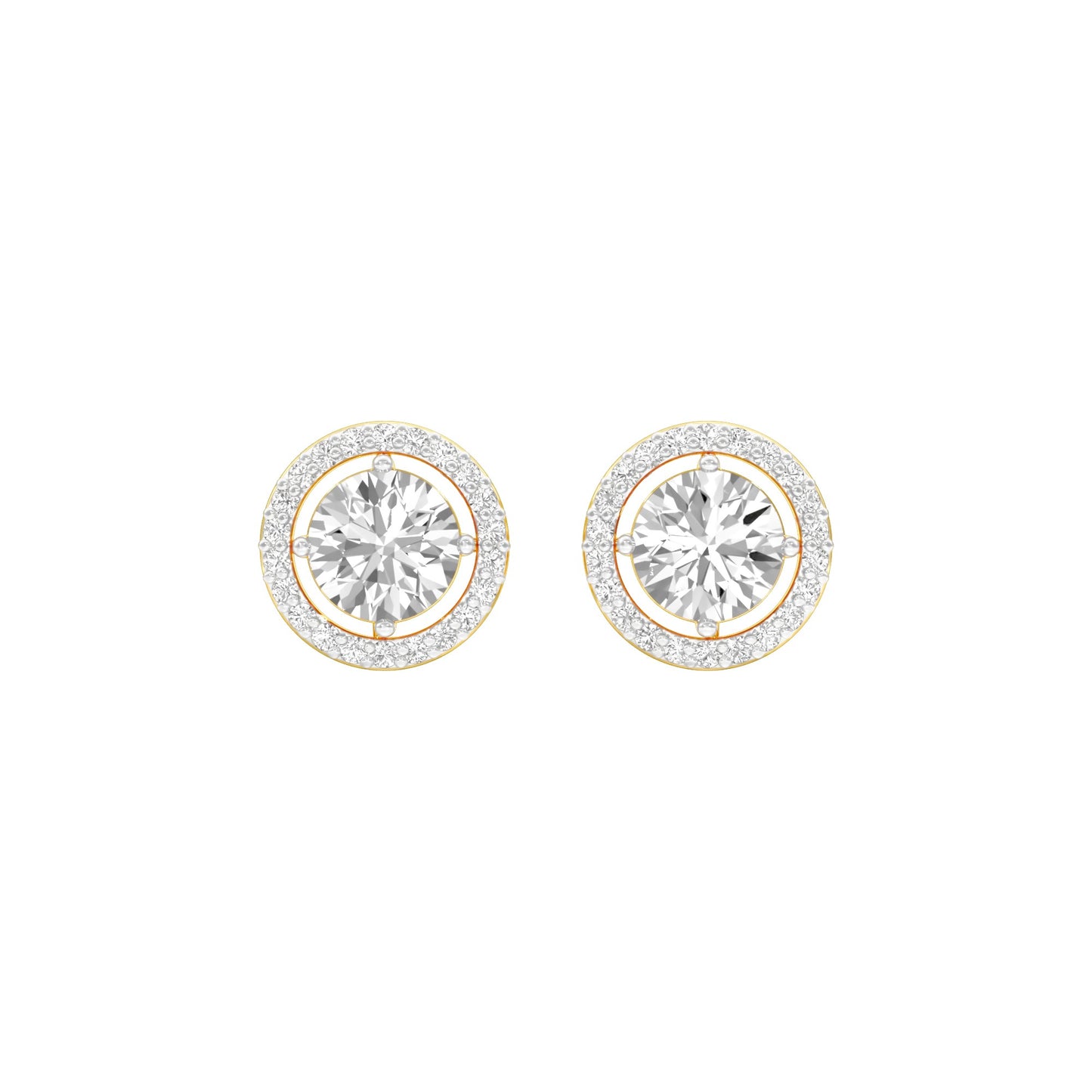 Pixie Points Halo Diamond Stud Earrings 18 KT / Yellow Gold