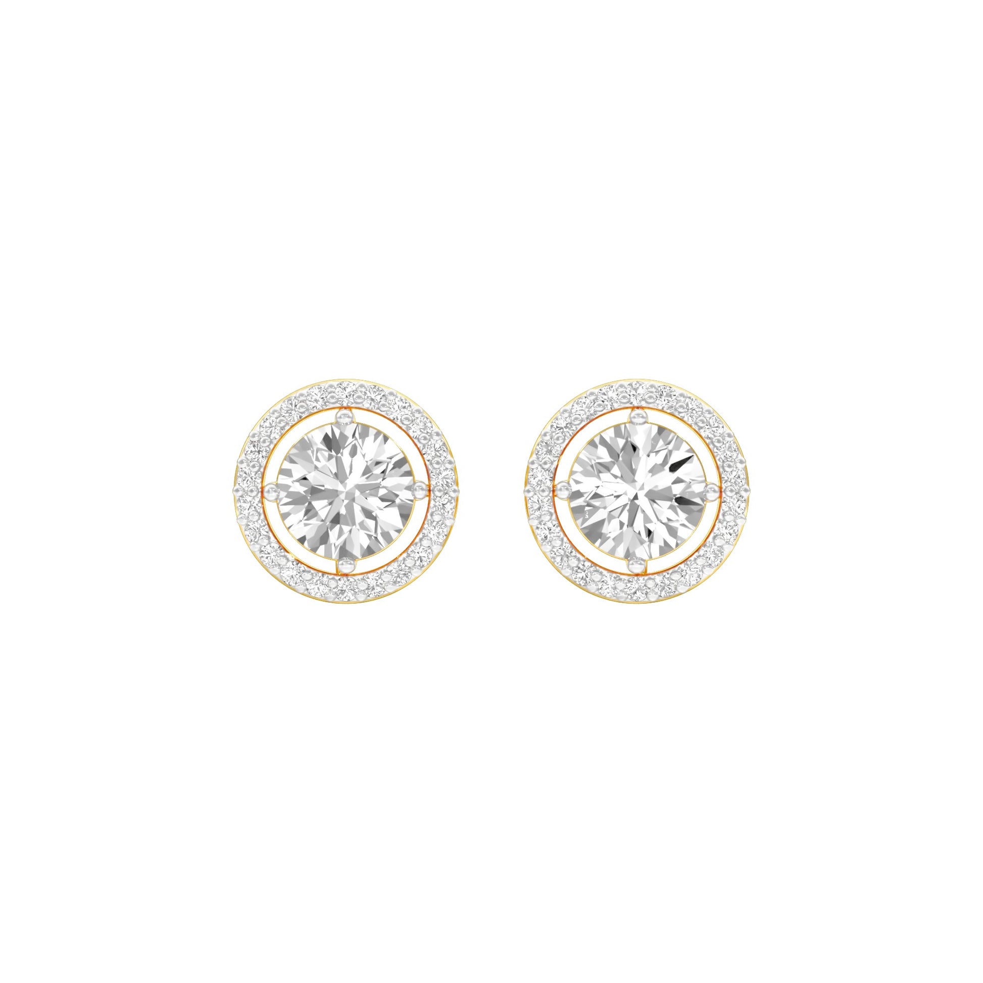 Pixie Points Halo Diamond Stud Earrings 18 KT / Yellow Gold