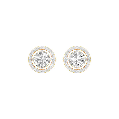 Pixie Points Halo Diamond Stud Earrings 18 KT / Yellow Gold