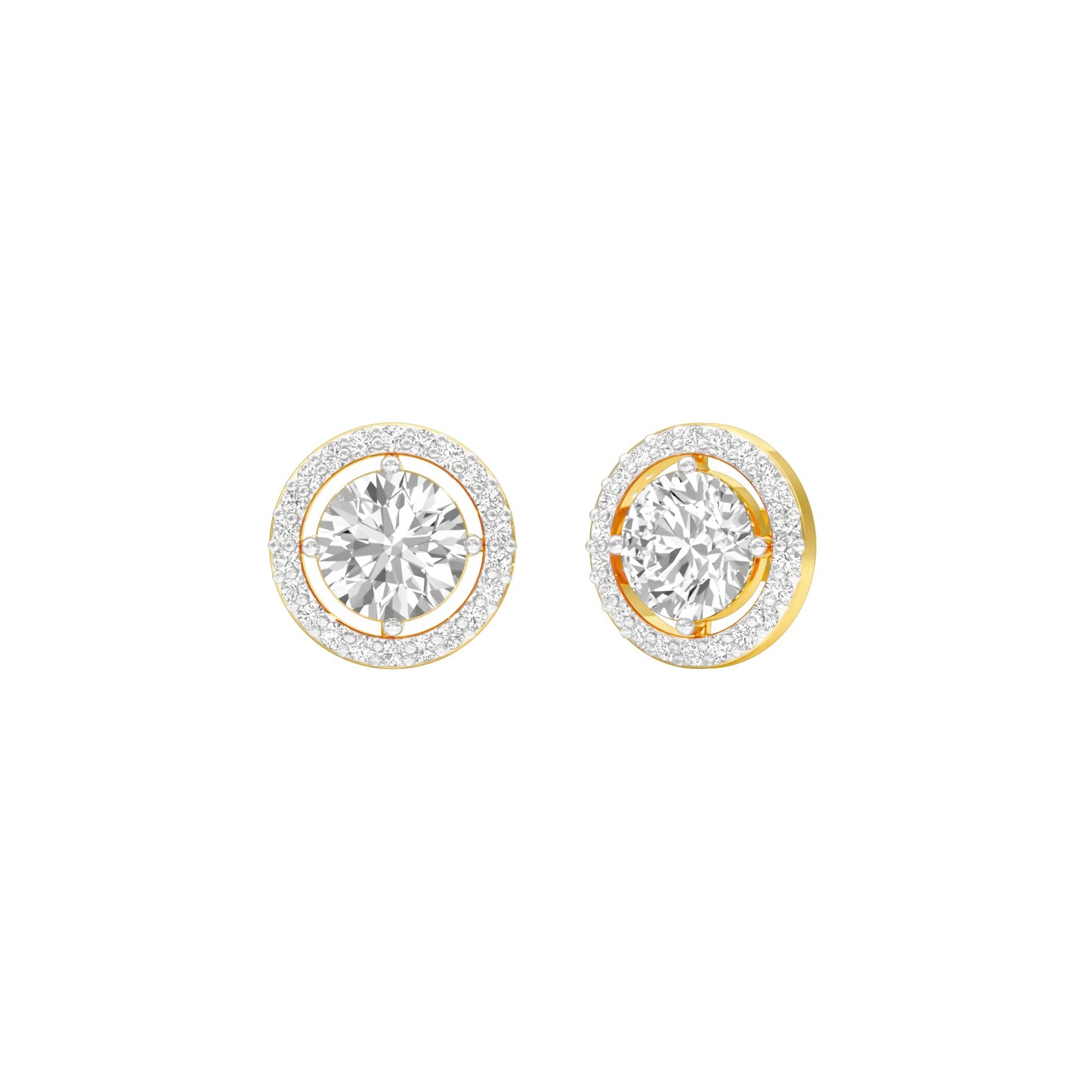 Pixie Points Halo Diamond Stud Earrings 18 KT / Yellow Gold
