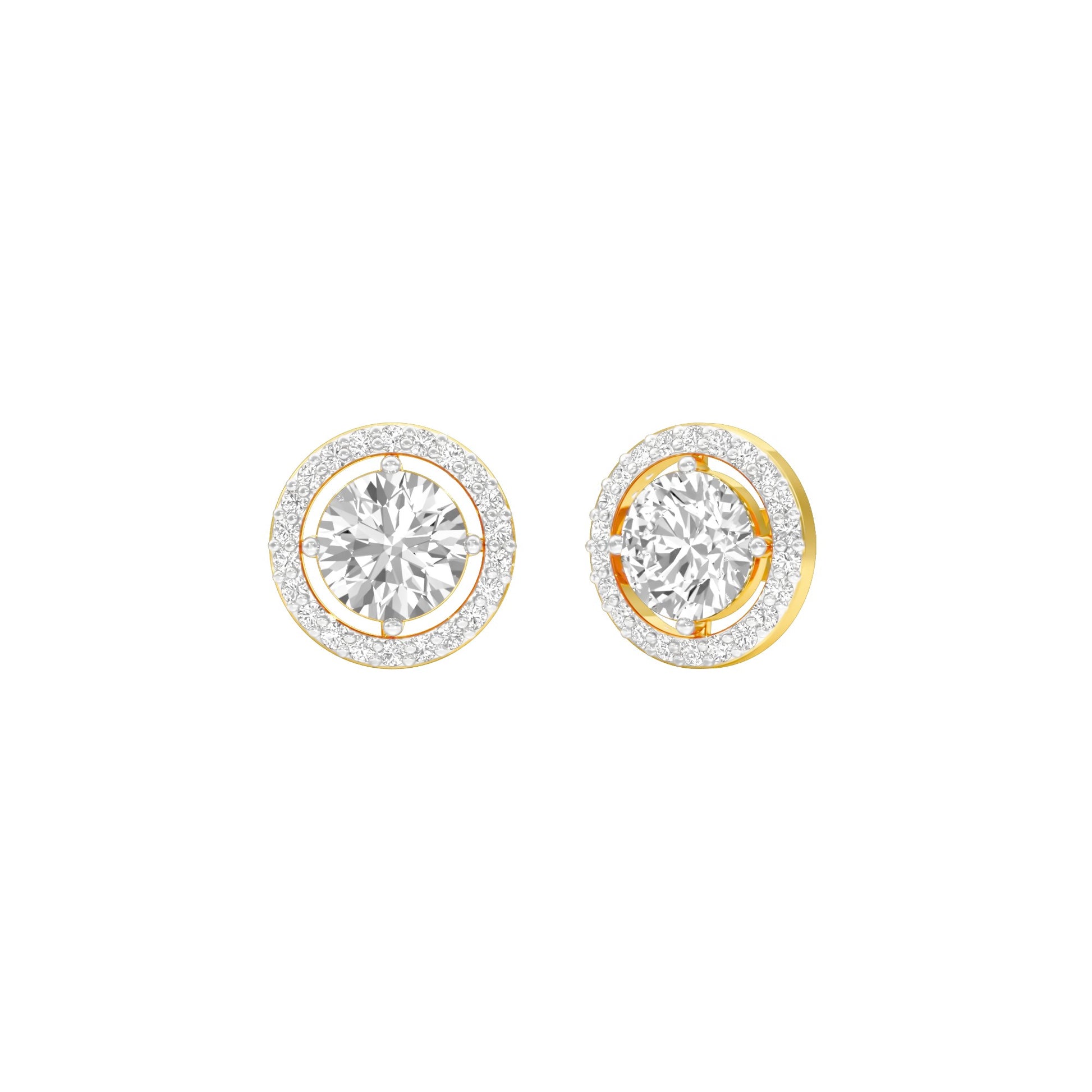 Pixie Points Halo Diamond Stud Earrings 18 KT / Yellow Gold