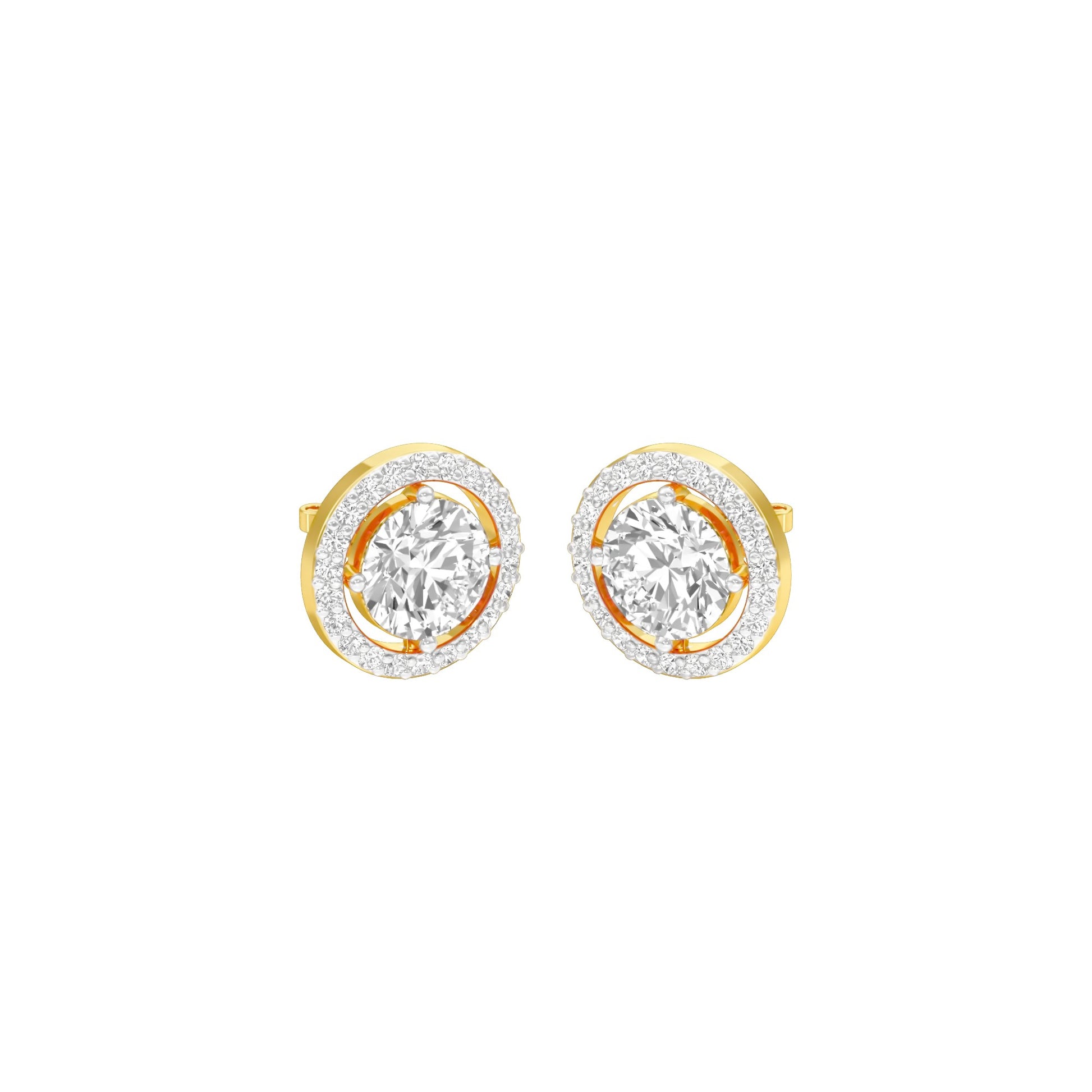 Pixie Points Halo Diamond Stud Earrings 18 KT / Yellow Gold
