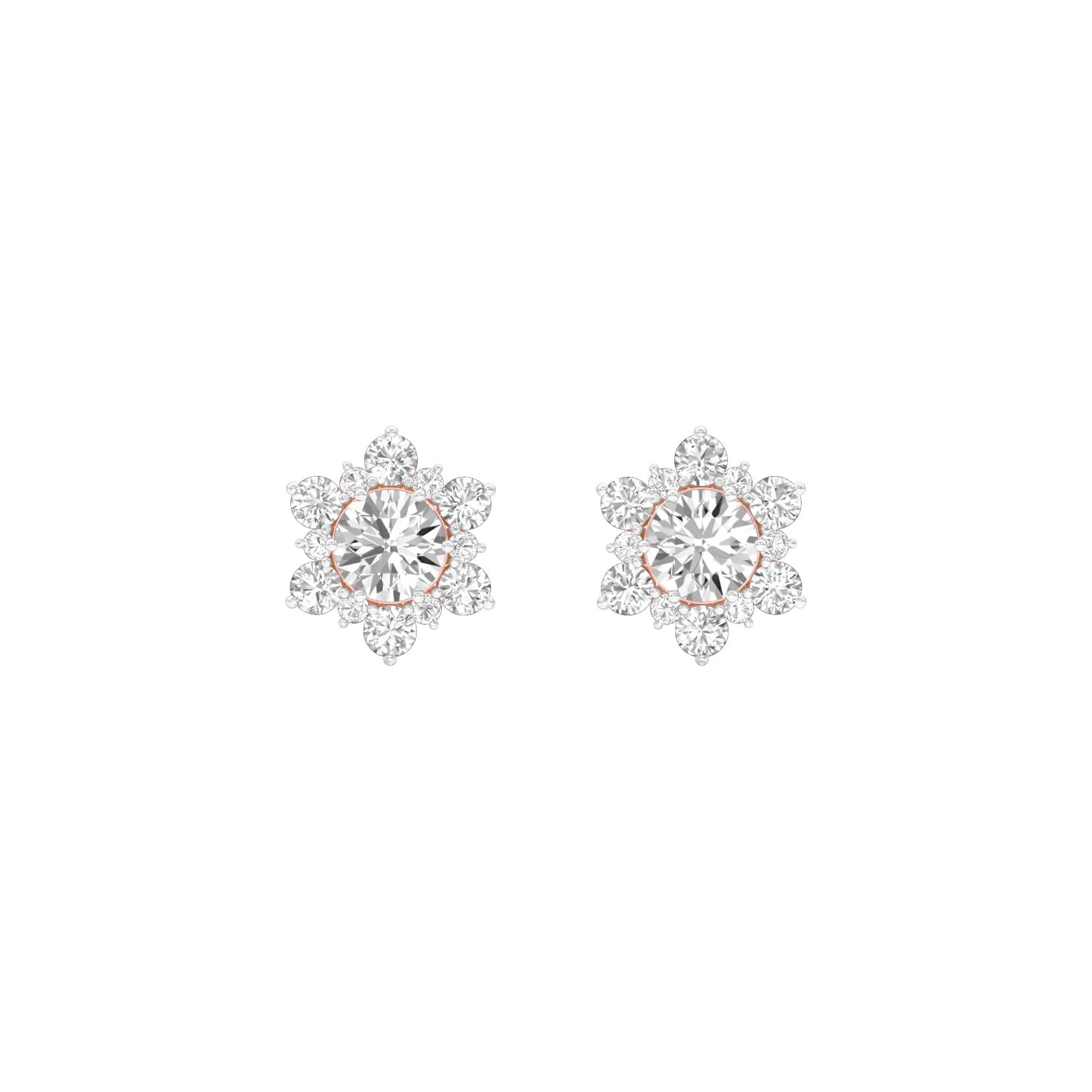 Starry Bites Diamond Stud Earrings 18 KT / Rose Gold