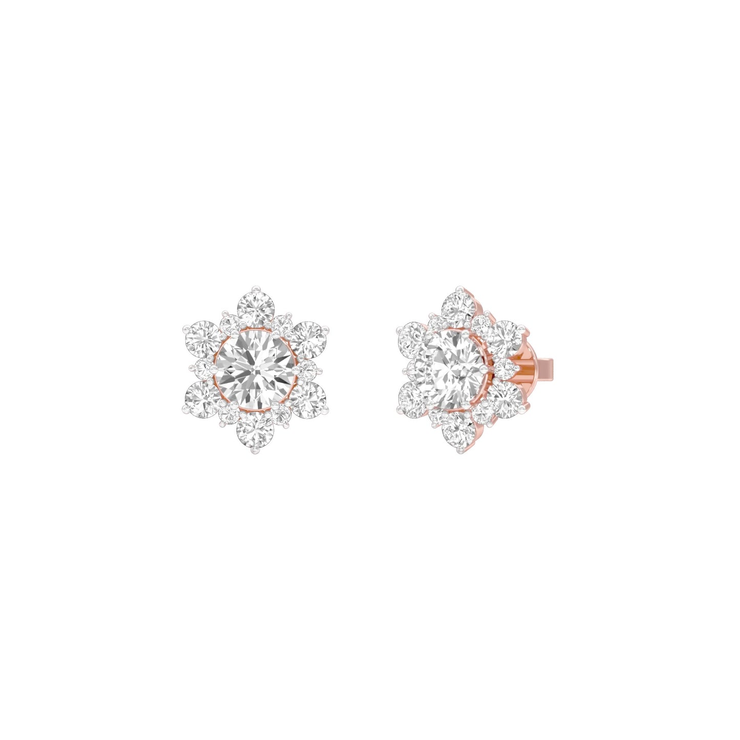 Starry Bites Diamond Stud Earrings 18 KT / Rose Gold