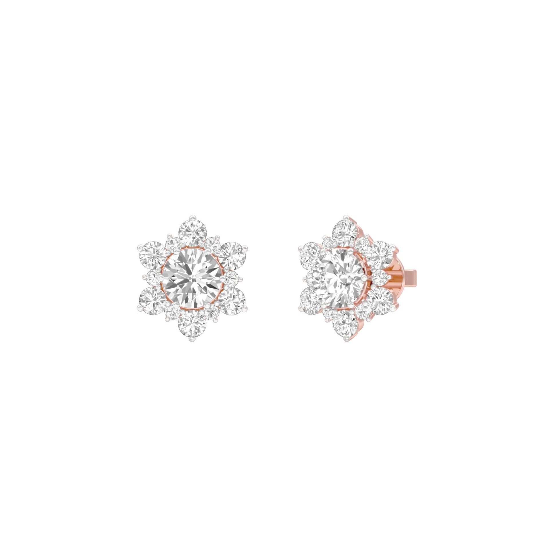 Starry Bites Diamond Stud Earrings 18 KT / Rose Gold