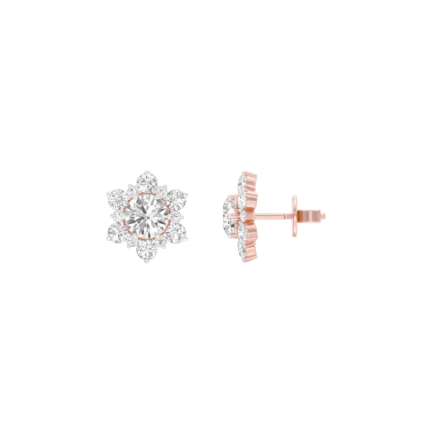 Starry Bites Diamond Stud Earrings 18 KT / Rose Gold