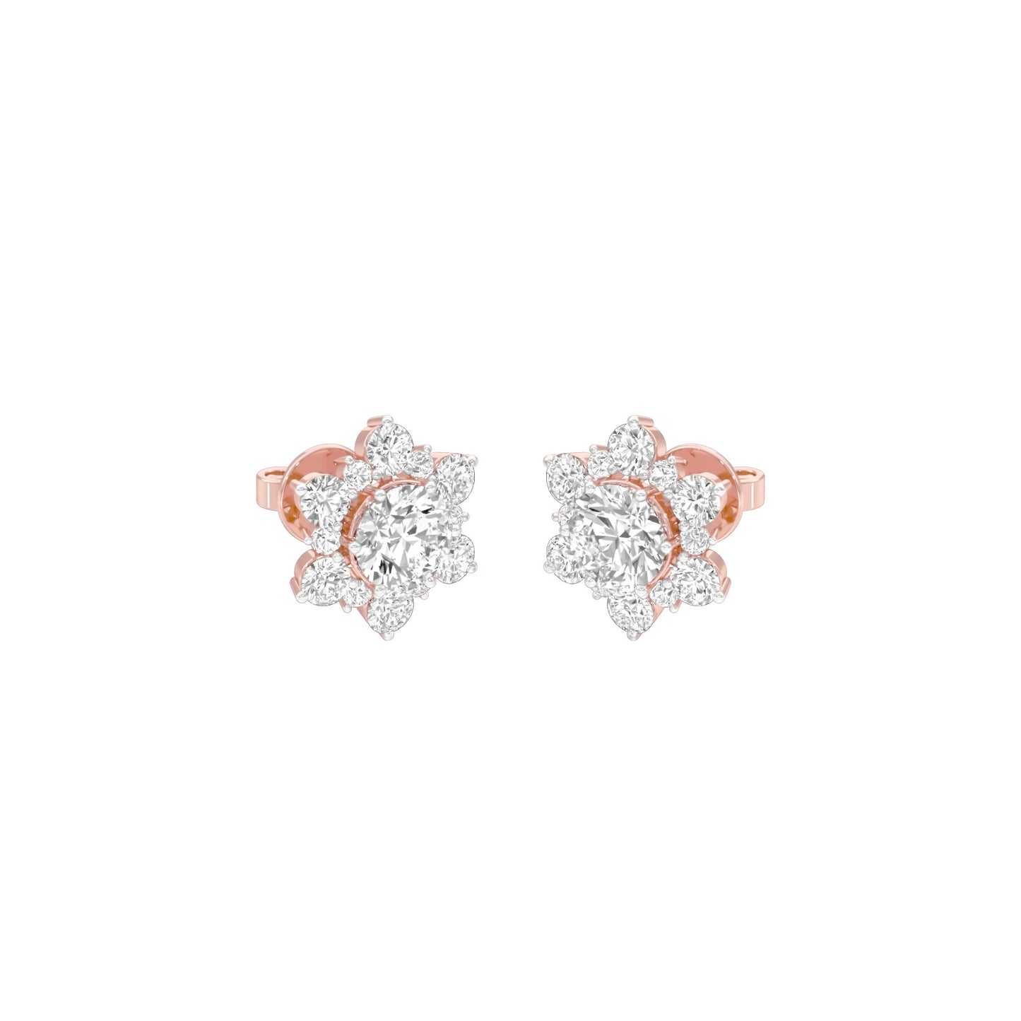 Starry Bites Diamond Stud Earrings 18 KT / Rose Gold