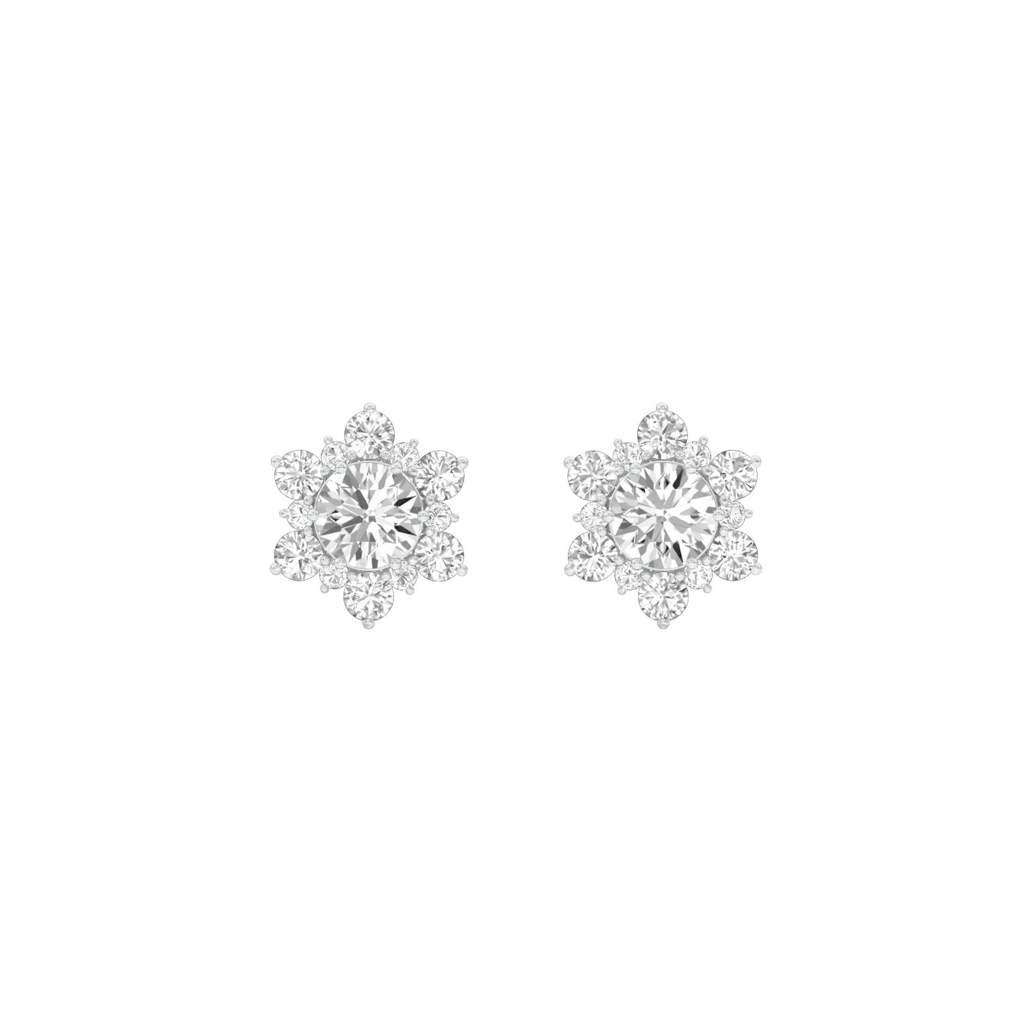 Starry Bites Diamond Stud Earrings 18 KT / White Gold