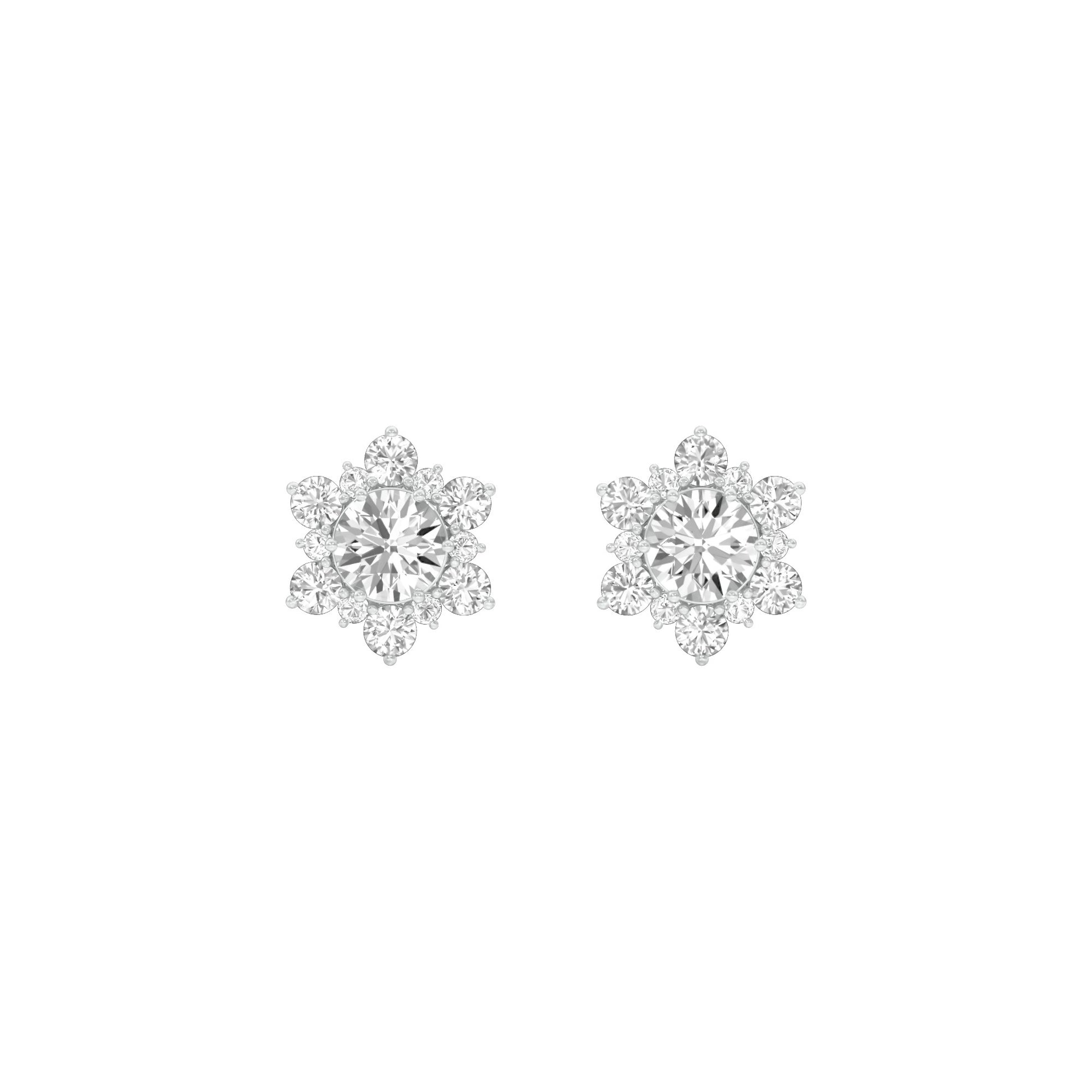 Starry Bites Diamond Stud Earrings 18 KT / White Gold