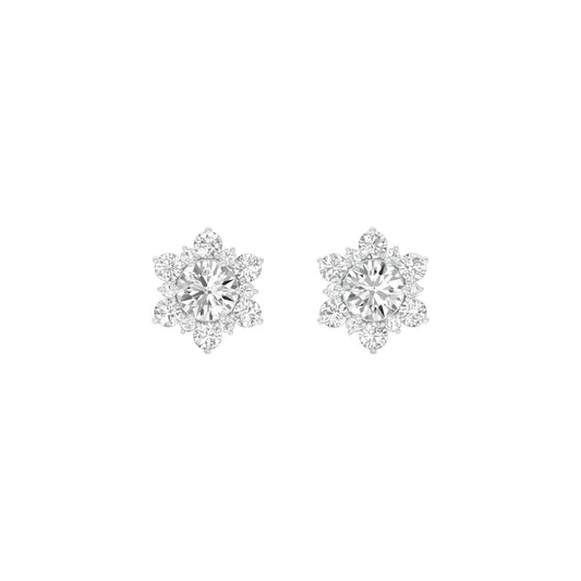 Starry Bites Diamond Stud Earrings 18 KT / White Gold