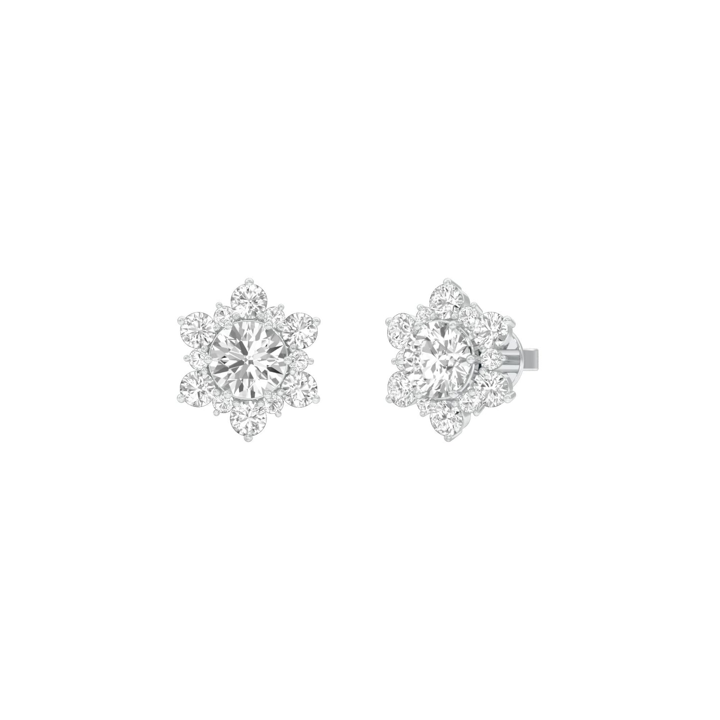 Starry Bites Diamond Stud Earrings 18 KT / White Gold