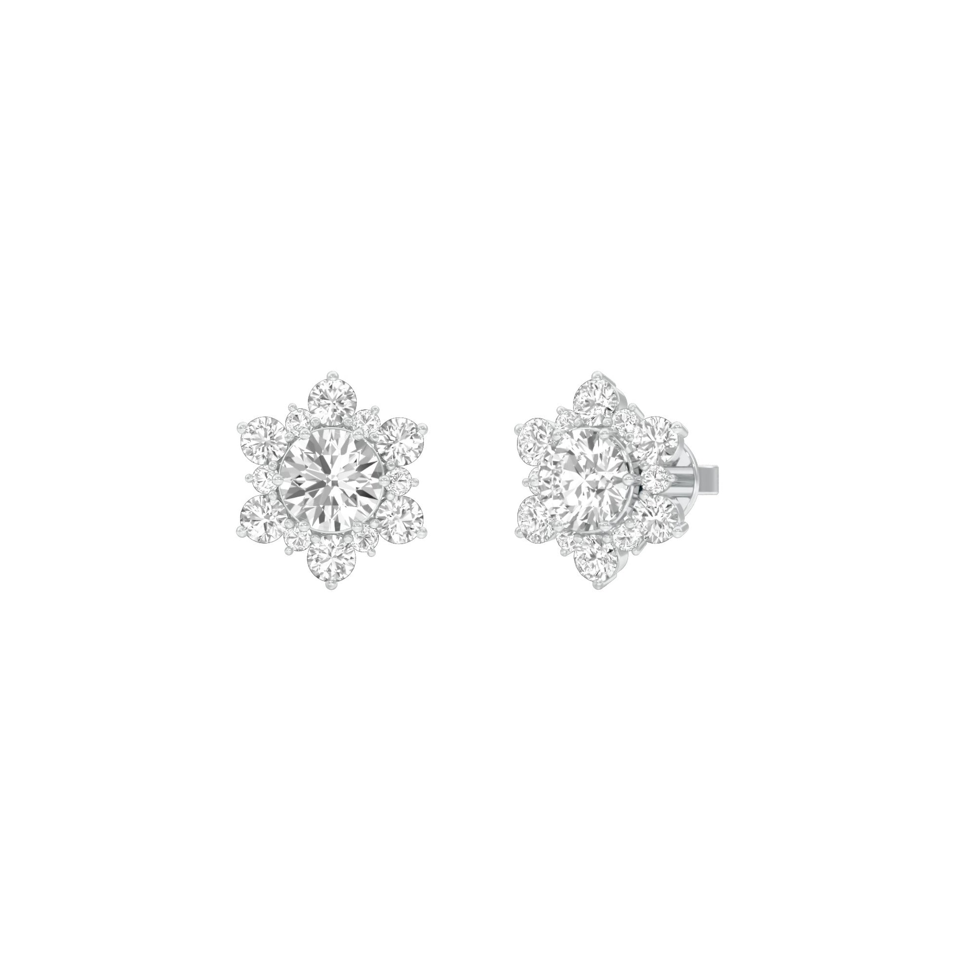 Starry Bites Diamond Stud Earrings 18 KT / White Gold