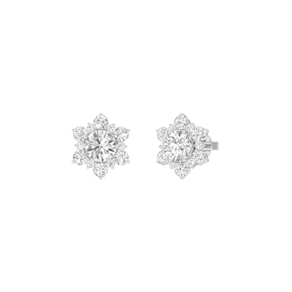 Starry Bites Diamond Stud Earrings 18 KT / White Gold