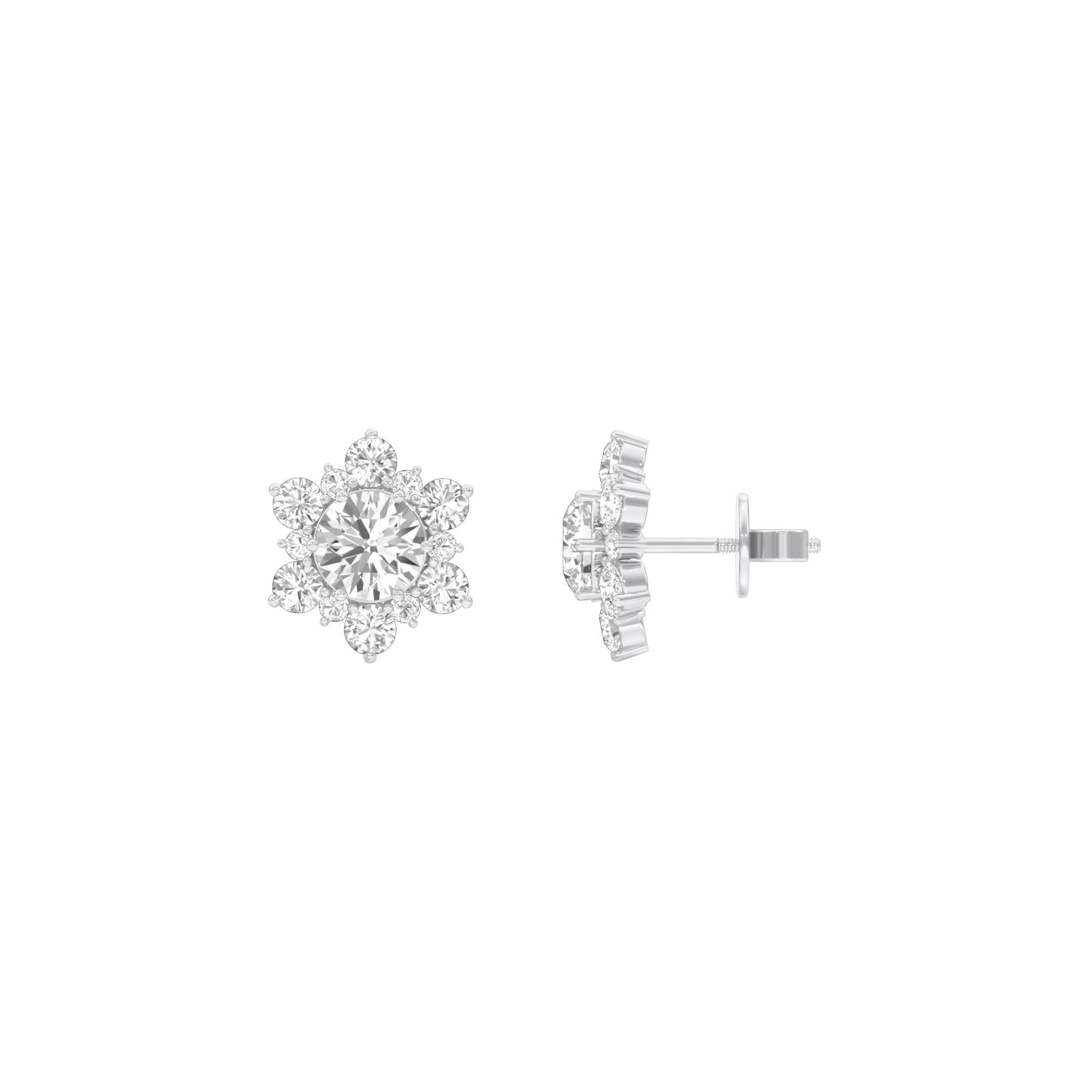 Starry Bites Diamond Stud Earrings 18 KT / White Gold