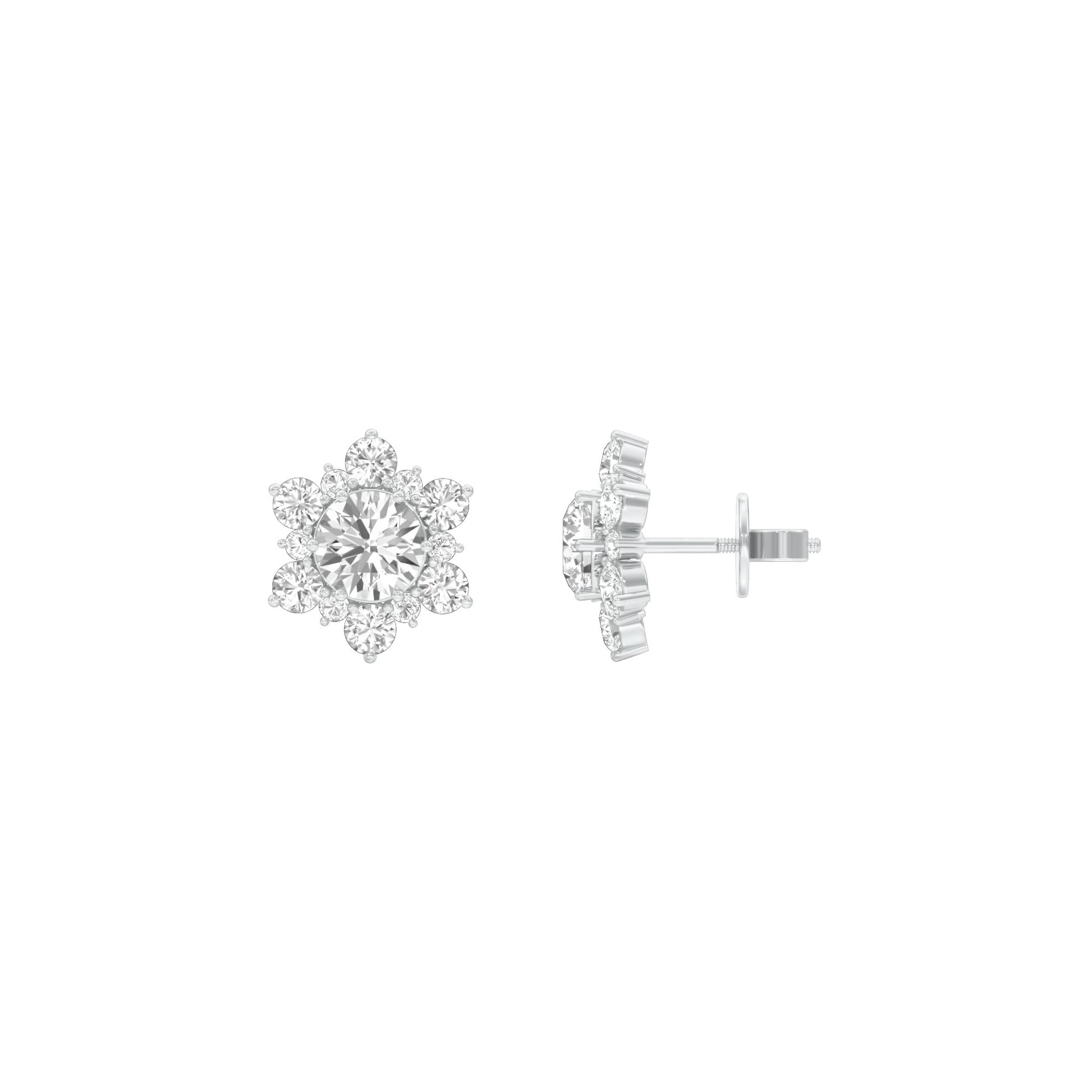 Starry Bites Diamond Stud Earrings 18 KT / White Gold