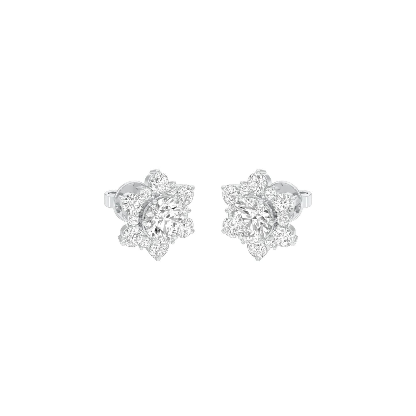 Starry Bites Diamond Stud Earrings 18 KT / White Gold