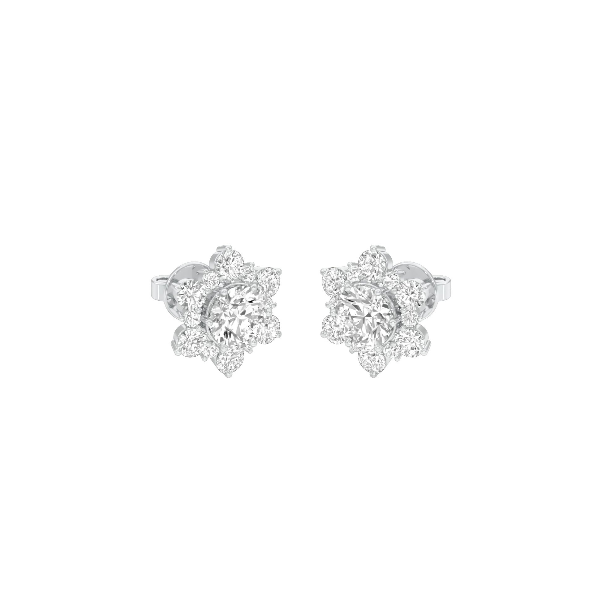 Starry Bites Diamond Stud Earrings 18 KT / White Gold