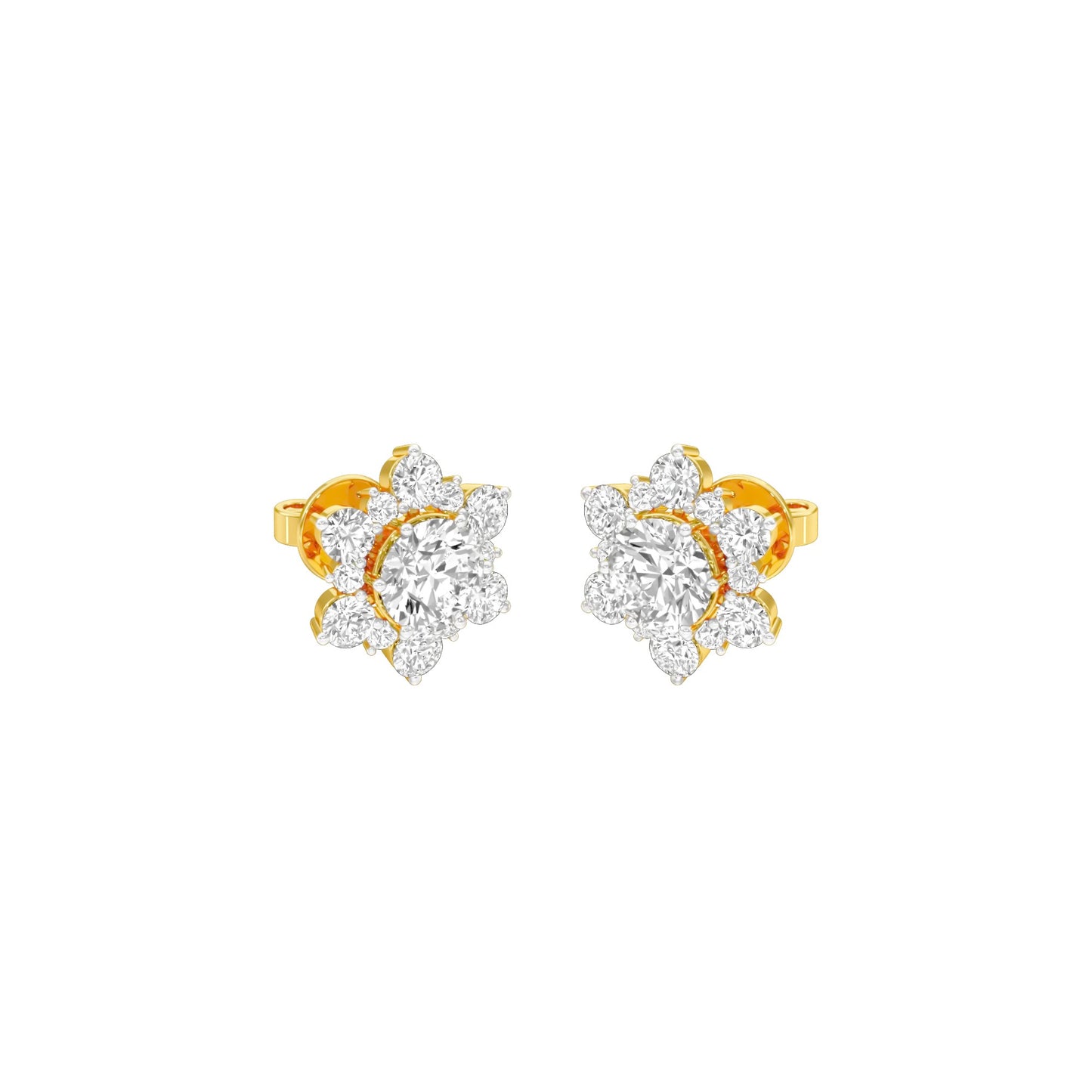 Starry Bites Diamond Stud Earrings 18 KT / Yellow Gold