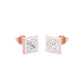 Sleek Corner Diamond Stud Earrings 18 KT / Rose Gold