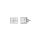 Sleek Corner Diamond Stud Earrings 18 KT / White Gold