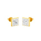 Sleek Corner Diamond Stud Earrings 18 KT / Yellow Gold