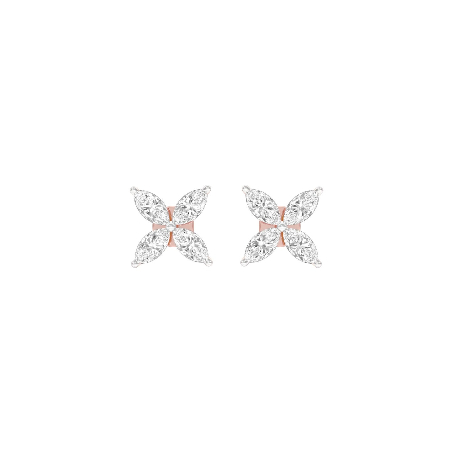 Tiny Turbines Diamond Stud Earrings 18 KT / Rose Gold