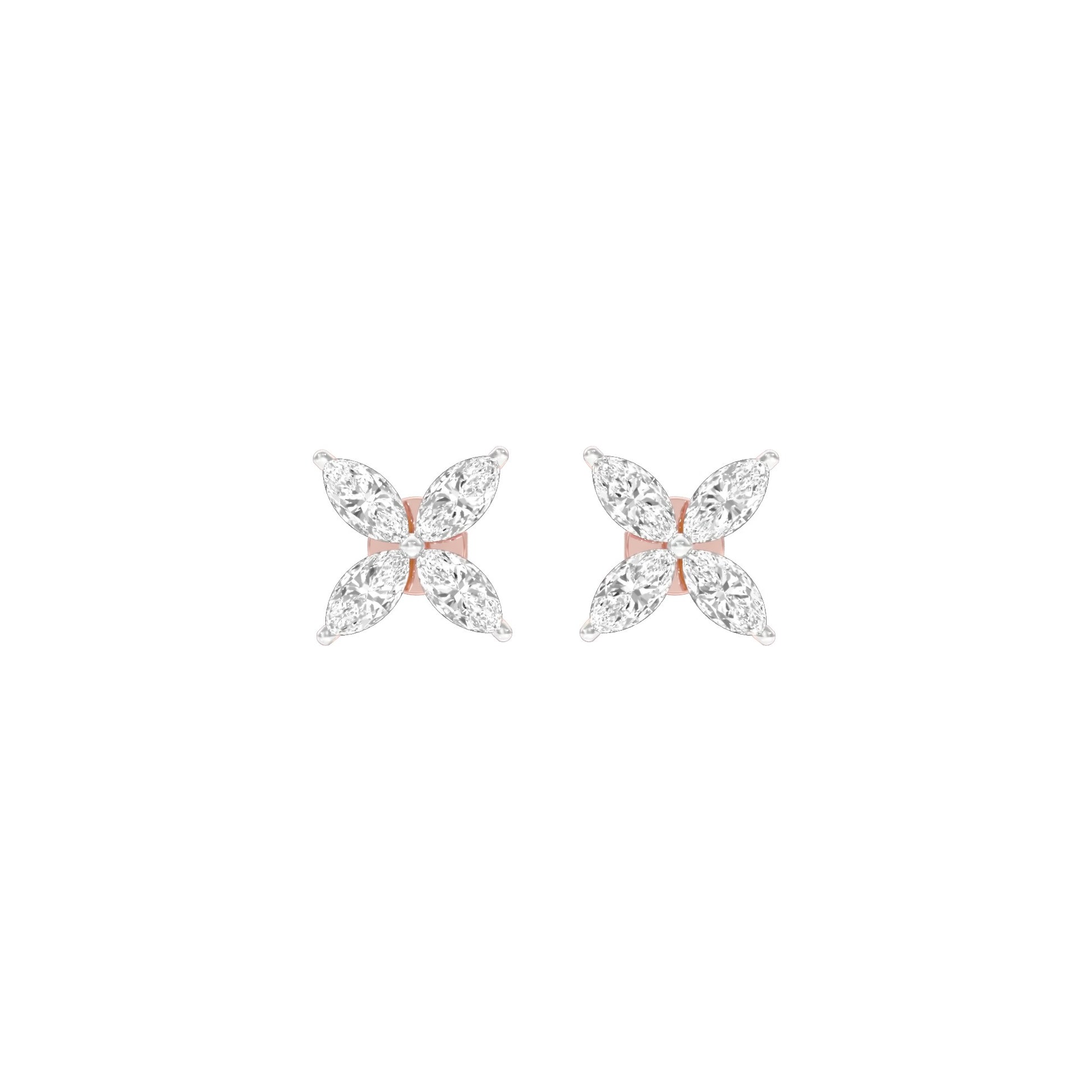 Tiny Turbines Diamond Stud Earrings 18 KT / Rose Gold