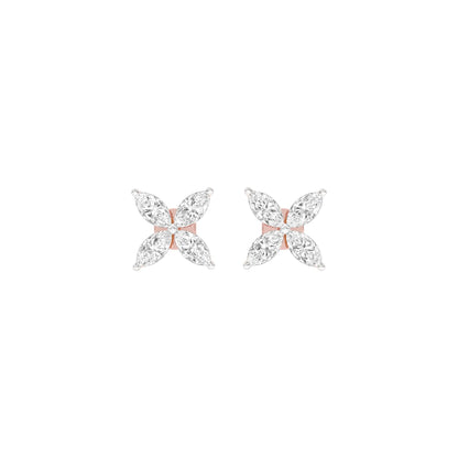 Tiny Turbines Diamond Stud Earrings 18 KT / Rose Gold