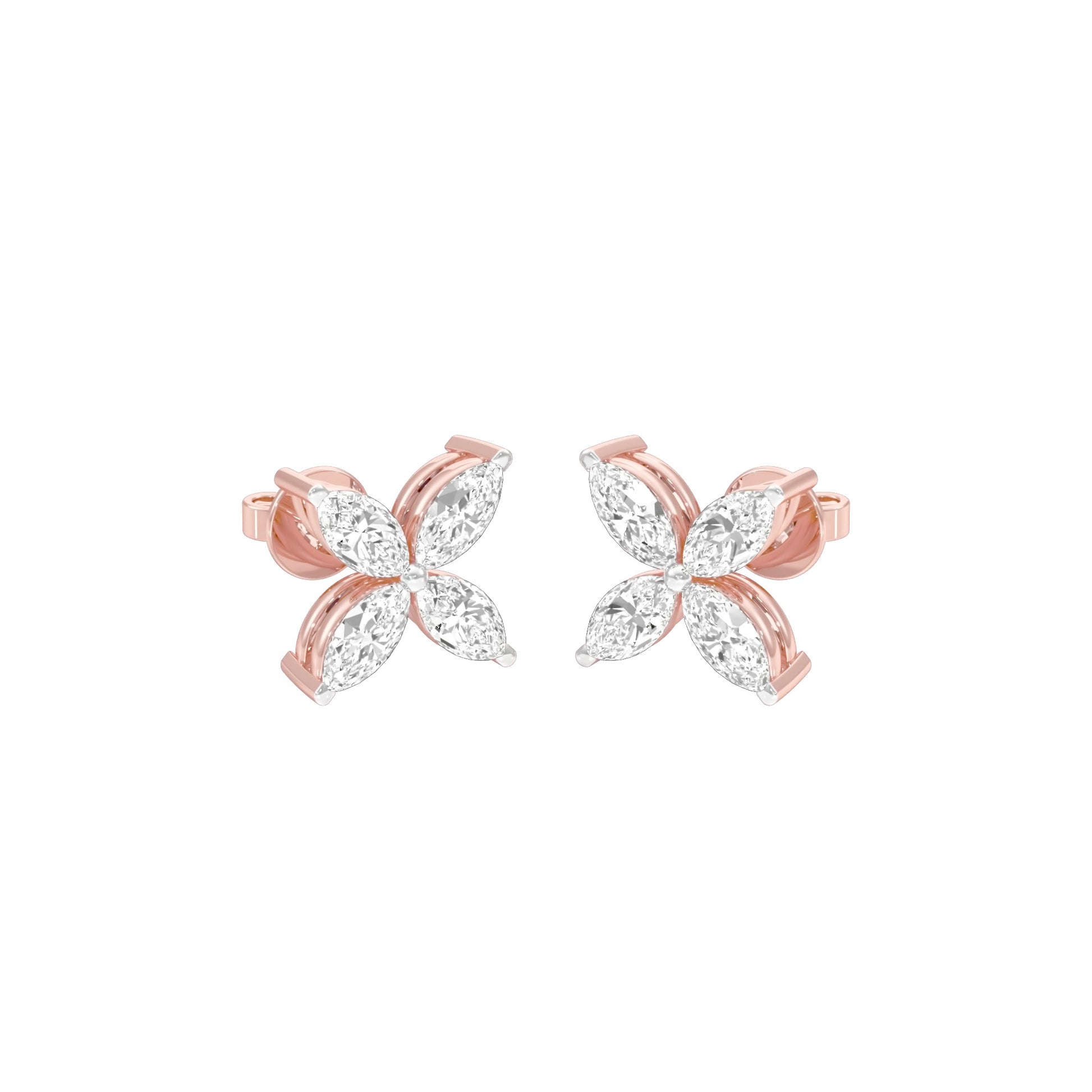 Tiny Turbines Diamond Stud Earrings 18 KT / Rose Gold
