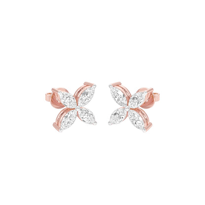 Tiny Turbines Diamond Stud Earrings 18 KT / Rose Gold