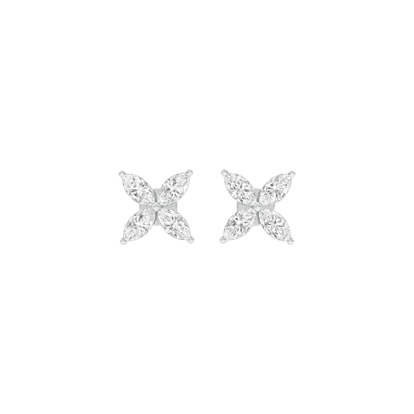Tiny Turbines Diamond Stud Earrings 18 KT / White Gold